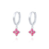 Elegant Daily Workplace Lucky Grass Clover Flower Geometric S925 Sterling Silver Earrings With Inlaid Zircon