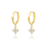 Elegant Daily Workplace Lucky Grass Clover Flower Geometric S925 Sterling Silver Earrings With Inlaid Zircon