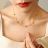 Elegant Daisy Flower Design Titanium Steel Gold Plated Women's Necklace With Electroplating Treatment