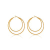 Elegant Double Ring Earrings For Women Alloy Electroplated Simple Geometric Fashion All Match Piercing Earrings