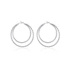 Elegant Double Ring Earrings For Women Alloy Electroplated Simple Geometric Fashion All Match Piercing Earrings