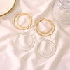 Elegant Double Ring Earrings For Women Alloy Electroplated Simple Geometric Fashion All Match Piercing Earrings