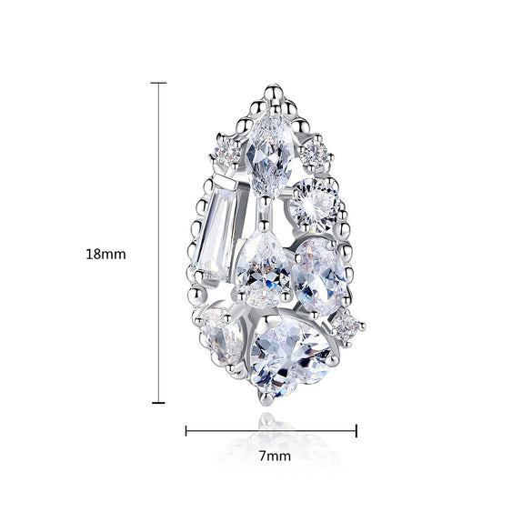 Elegant Drop Earrings With Sparkling Zircon Crystals Copper Dangle Jewelry For Women