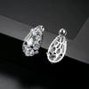 Elegant Drop Earrings With Sparkling Zircon Crystals Copper Dangle Jewelry For Women