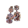 Elegant Eggshaped Electroplated Metal Zircon Earrings With Rhombus Pattern And Multiple Color Options