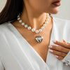 Elegant Exaggerated Heart Shape Ccb Imitation Pearl Beaded Plating Women'S Necklace