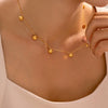 Elegant Fan Shaped Small Shell Pendant Clavicle Chain For Women Titanium Steel Plated 18K True Gold Electroplating Treatment Geometric Pattern