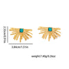 Elegant Fanshaped Tail Titanium Steel Earrings For Women With Electroplating Fashion Geometric Design