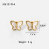Elegant Fashion Butterfly Shape Stainless Steel Earrings For Women With Electroplating In Geometric Style And Animal Pattern