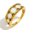 Elegant Fashion French Retro Light Luxury Ring Jewelry Stainless Steel 18K Gold Plated Geometric Design
