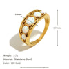 Elegant Fashion French Retro Light Luxury Ring Jewelry Stainless Steel 18K Gold Plated Geometric Design