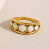 Elegant Fashion French Retro Light Luxury Ring Jewelry Stainless Steel 18K Gold Plated Geometric Design
