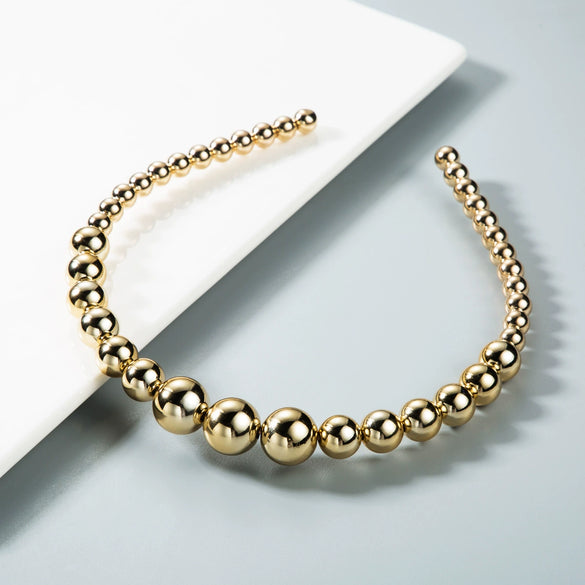 Elegant Fashion Pearl Headband For Women Alloy Electroplated Geometric Hair Accessory
