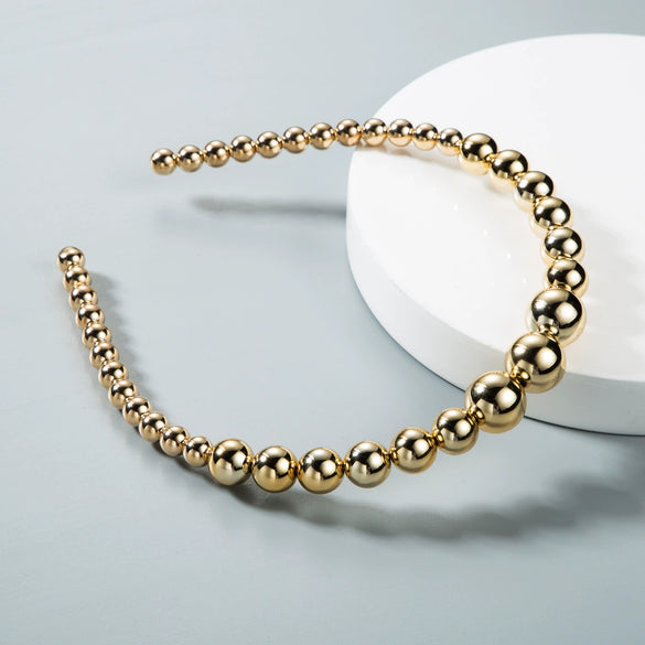 Elegant Fashion Pearl Headband For Women Alloy Electroplated Geometric Hair Accessory