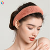 Elegant Faux Mink Plush Headband For Women Handmade Geometric Warm Hair Accessory For Autumn And Winter