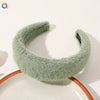 Elegant Faux Mink Plush Headband For Women Handmade Geometric Warm Hair Accessory For Autumn And Winter