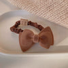 Elegant Flannel Heart Bow Hair Band Handmade Simple Versatile Lotus Root Rope Style Hair Accessory For Women