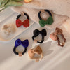 Elegant Flannel Heart Bow Hair Band Handmade Simple Versatile Lotus Root Rope Style Hair Accessory For Women