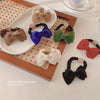 Elegant Flannel Heart Bow Hair Band Handmade Simple Versatile Lotus Root Rope Style Hair Accessory For Women