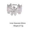 Elegant Floral Stainless Steel Bracelet For Women Gold Electroplated Waterproof Non Fading Luxury Style