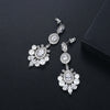 Elegant Flower Copper Zircon Pearl Earrings Fashion Jewelry For Women With Electroplated Finish