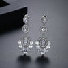 Elegant Flower Copper Zircon Pearl Earrings Fashion Jewelry For Women With Electroplated Finish