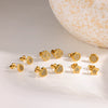 Elegant Flower Earrings For Women With Full Diamond Inlay Titanium Steel And Stainless Steel Needle In Pvd Vacuum Gold Plated Finish