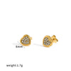 Elegant Flower Earrings For Women With Full Diamond Inlay Titanium Steel And Stainless Steel Needle In Pvd Vacuum Gold Plated Finish