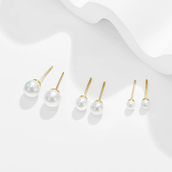 Elegant Geometric Alloy Imitation Pearl Earrings For Women With Simple Retro Styling