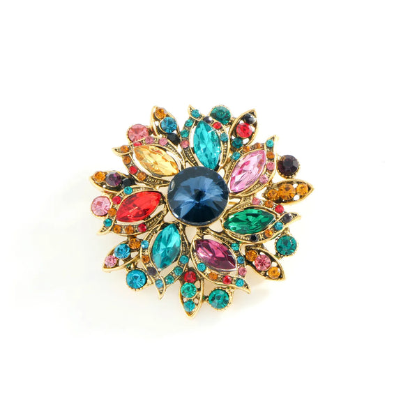 Elegant Geometric Alloy Inlay Gem Rhinestones Women'S Brooches 1 Piece