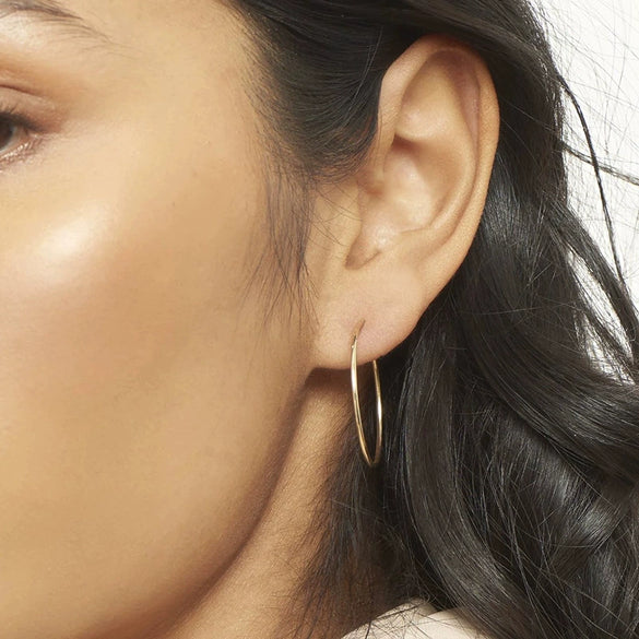 Elegant Geometric Big Circle Earrings With Silver Needle And Electroplated Copper Simple Exaggerated Hoop Ear Jewelry