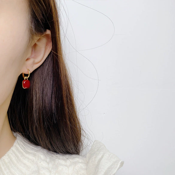 Elegant Geometric Copper Earrings For Women Electroplated Simple Fashion Ear Buckle Jewelry