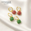 Elegant Geometric Copper Earrings For Women Electroplated Simple Fashion Ear Buckle Jewelry