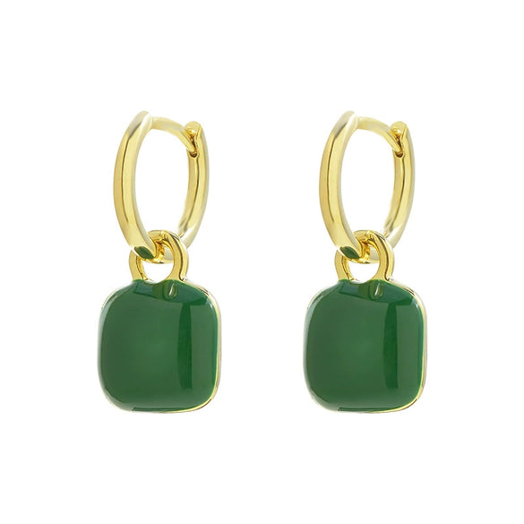 Elegant Geometric Copper Earrings For Women Electroplated Simple Fashion Ear Buckle Jewelry