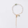 Elegant Geometric Copper Gold Plated Artificial Pearls Glass Bracelets