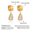 Elegant Geometric Cubic Zirconia Pendant Earrings Goldplated Stainless Steel Jewelry For Women With A Modern Niche Style
