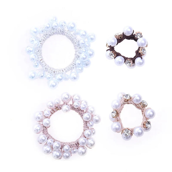 Elegant Geometric Imitation Pearl Rhinestone Hair Tie