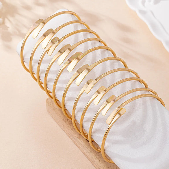 Elegant Geometric Customization Laser Engraving Iron Ferroalloy Bangles Wholesale