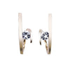 Elegant Geometric Metal Earrings For Women With Electroplated Gold Finish And Single Stone Inlay Glossy Minimal Fashion Ear Jewelry