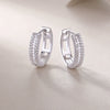 Elegant Geometric Moissanite Inlaid 925 Silver Earrings Unisex