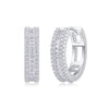 Elegant Geometric Moissanite Inlaid 925 Silver Earrings Unisex