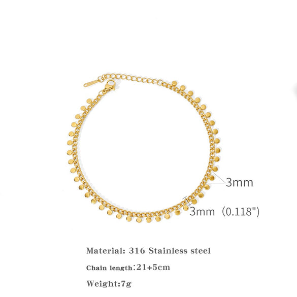 Elegant Geometric Round Pendant Clavicle Chain Unisex Minimalist Necklace