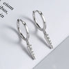 Elegant Geometric S925 Sterling Silver Earrings With Micro Diamond Studded Electroplated Light Luxury Ear Buckle Jewelry