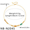 Elegant Geometric Shell Inlay Gold Plated Stainless Steel Necklace And Bracelet Set For Women