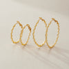 Elegant Geometric Stainless Steel Rhinestone Wave Circle Ear Clips For Women Electroplated Sparkling High End Earrings Wholesale