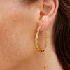 Elegant Geometric Stainless Steel Rhinestone Wave Circle Ear Clips For Women Electroplated Sparkling High End Earrings Wholesale