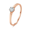 Elegant Geometric Stainless Steel Women's Ring In Rose Gold Color With Diamond Accent Fashion Jewelry Accessory