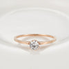 Elegant Geometric Stainless Steel Women's Ring In Rose Gold Color With Diamond Accent Fashion Jewelry Accessory