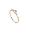 Elegant Geometric Stainless Steel Women's Ring In Rose Gold Color With Diamond Accent Fashion Jewelry Accessory