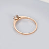 Elegant Geometric Stainless Steel Women's Ring In Rose Gold Color With Diamond Accent Fashion Jewelry Accessory